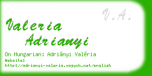 valeria adrianyi business card