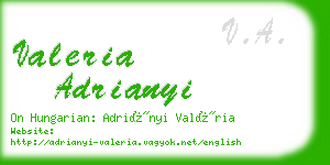 valeria adrianyi business card